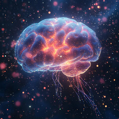 Fototapeta premium 3D Illustration Brain, Neural Network, Consciousness, Synapses, Neurons, Intelligence, Mind, Creativity, Innovation, Imagination