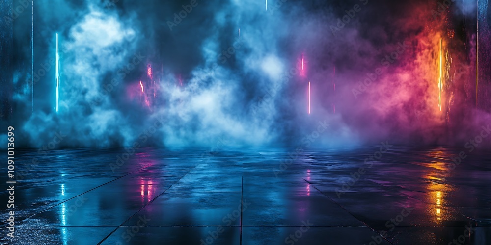 Poster spotlight on the empty stage generative ai