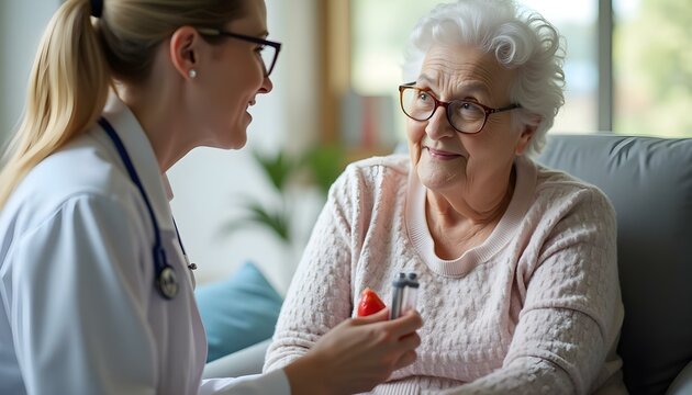 M&eacute;dico asistiendo a una persona mayor, ofreciendo cuidado y atenci&oacute;n profesional