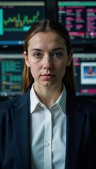 Fototapeta premium Portrayal of a data privacy professional focused on securing confidential business information