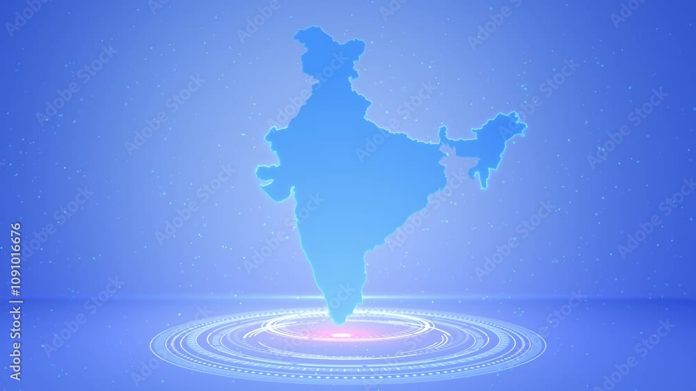Poster digital map of india globe network tech asia, concept of network data transfer cyber technology, bus