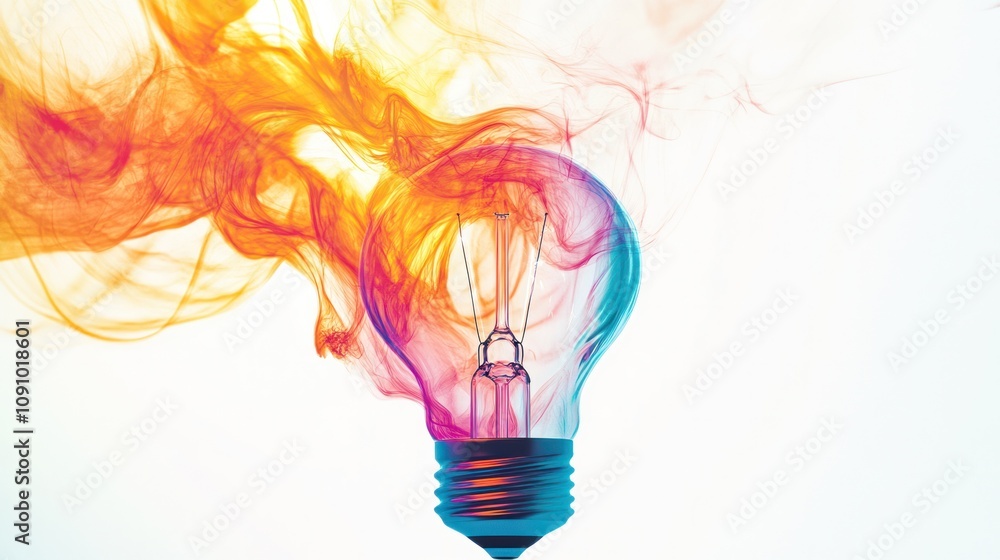 Poster light bulb, featuring a unique spiral filament that seems to pulse with energy. the transparent glas