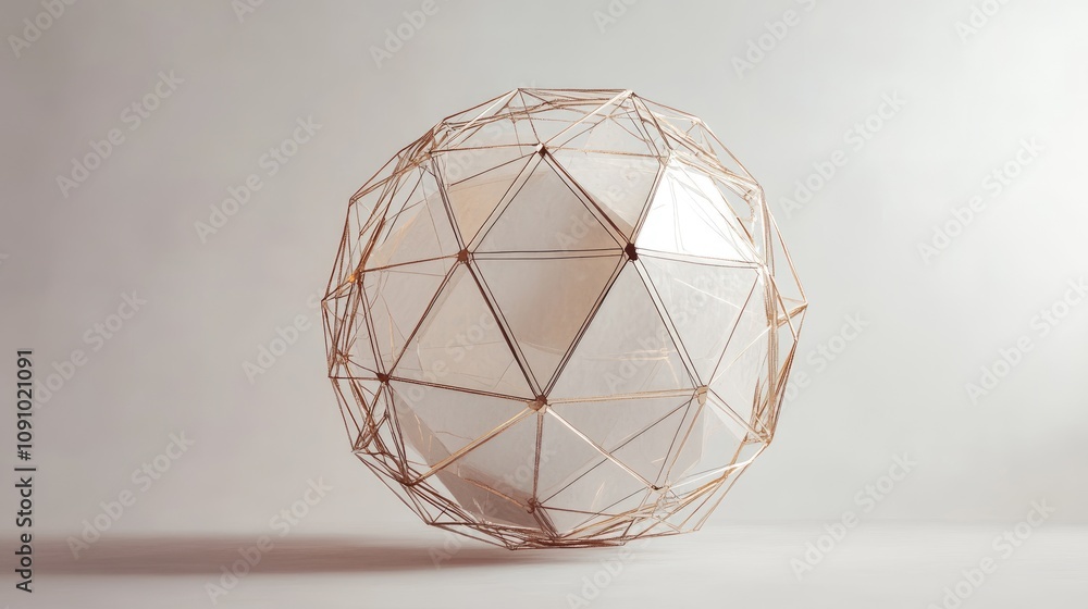 Poster geometric globe with interconnected triangles and lines, representing the digital world's infrastruc