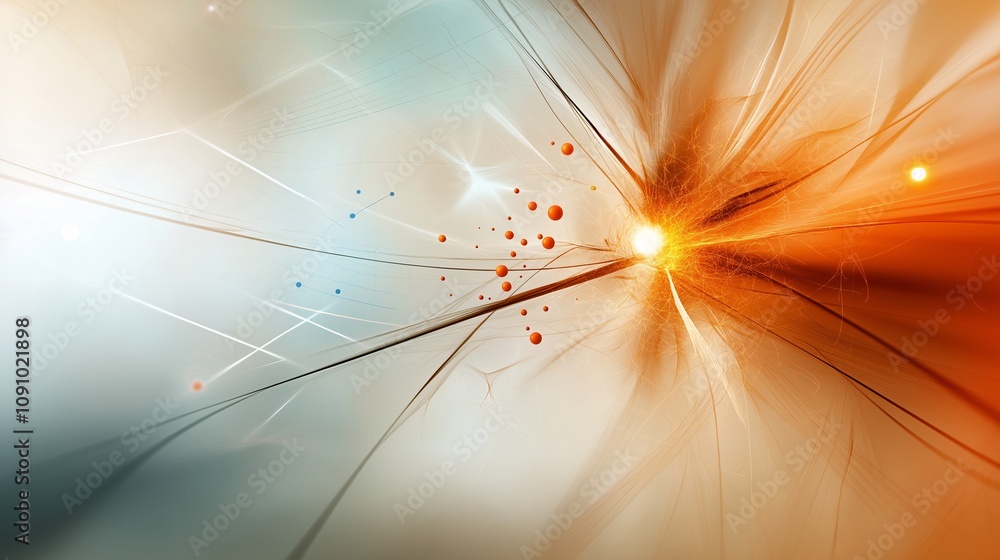 Poster dynamic composition illustrating the concept of hydrogen with energetic flare and fluid motion effec