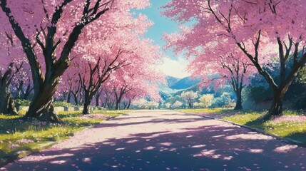 Fototapeta premium Cherry blossoms bloom at Nirayama Park