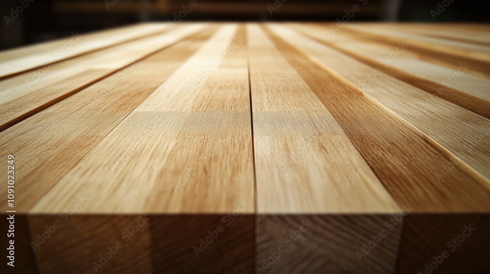 Poster a close-up view of a wooden surface showcasing a striped pattern, emphasizing the texture and grain 