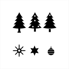 Obraz premium christmas tree, winter, holiday, christmas icon set vector