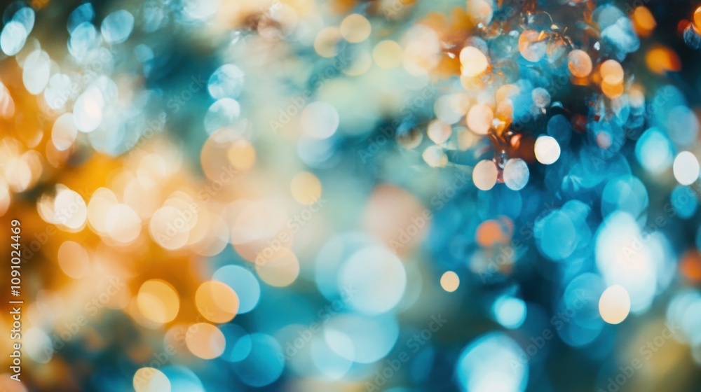 Poster Abstract bokeh background with vibrant colors creating a dreamy atmosphere.