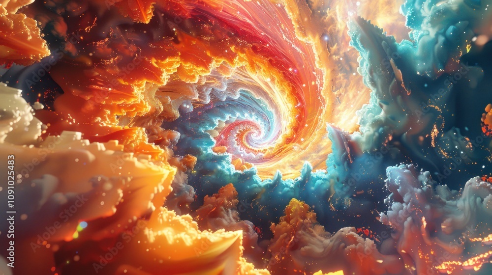 Aufkleber a swirling vortex of colors and light, creating a mesmerizing and abstract composition.