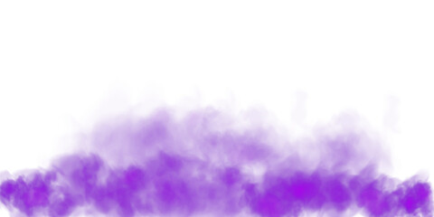 Bright Purple Smoke Cloud Illustration. Fantastic purple smoke. Magic smoke. Smog cloud on podium or stage. Fog vapor over ground or water surface, magic haze. PNG.