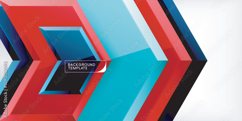 Poster vector 3d arrow techno design template