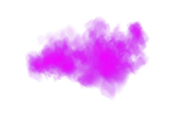 Bright Purple Smoke Cloud Illustration. Fantastic purple smoke. Magic smoke. Smog cloud on podium or stage. Fog vapor over ground or water surface, magic haze. PNG.