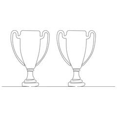 Awards Trophies and winning themed thin line Icon set 
