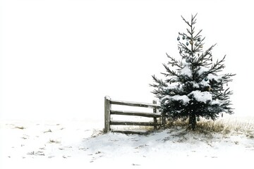 Neglected Christmas Tree in Winter