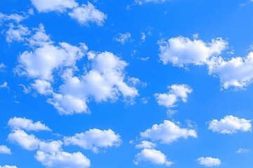 Obraz premium 晴れた青空と白い雲の穏やかな風景