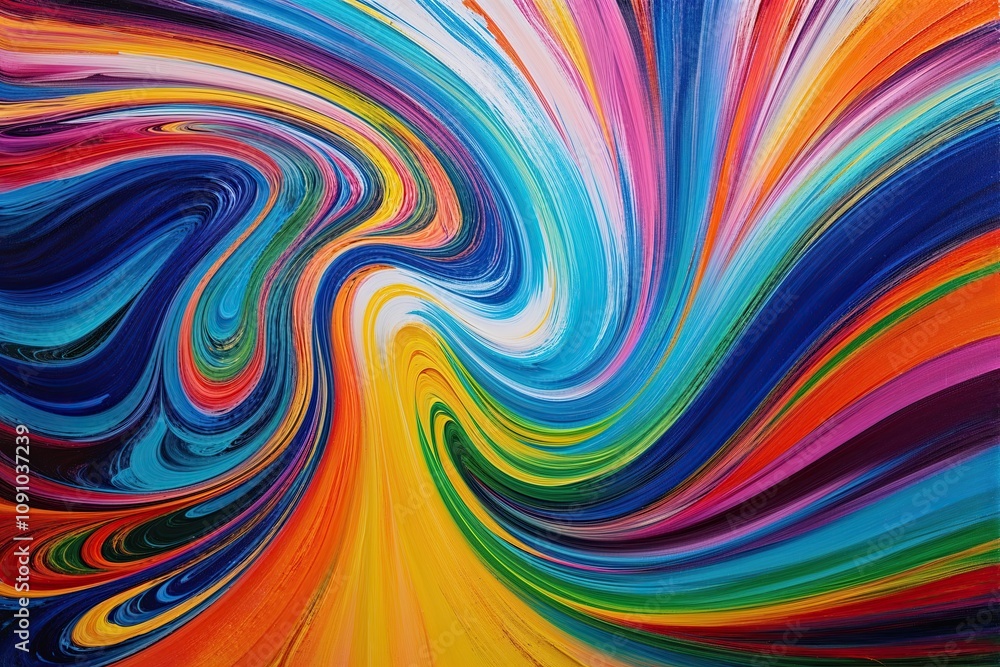 Poster bright expressive canvas with swirling patterns and colorful depth