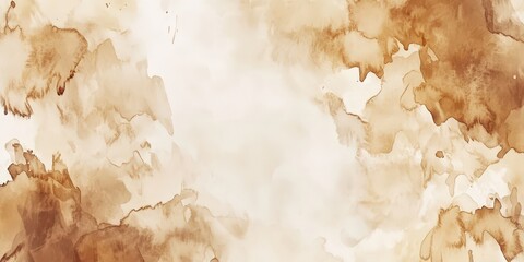Abstract Watercolor Background in Warm Earthy Tones Featuring Soft Blends of Brown, Beige, and Cream for Elegant and Serene Designs