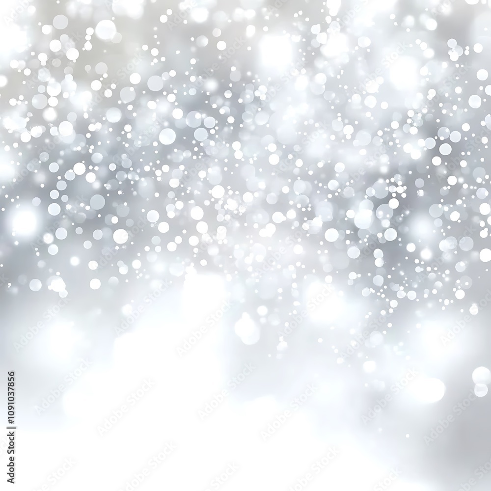 Poster ethereal white glitter background with floating sparkles and bokeh effect soft focus creating dreamy