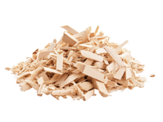 Wood shavings created from a woodworking project