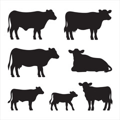 set of cow vector silhouettes © Abdur Razzak ID: #52