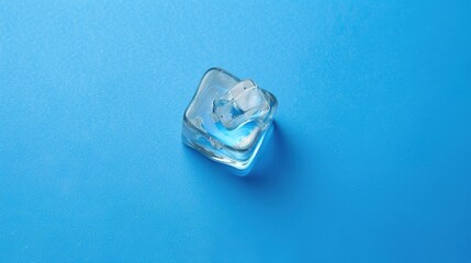 Refreshing Ice Cubes on Blue Background - a cool and invigorating summer visual. The vibrant blue backdrop enhances the refreshing appeal of the scene.