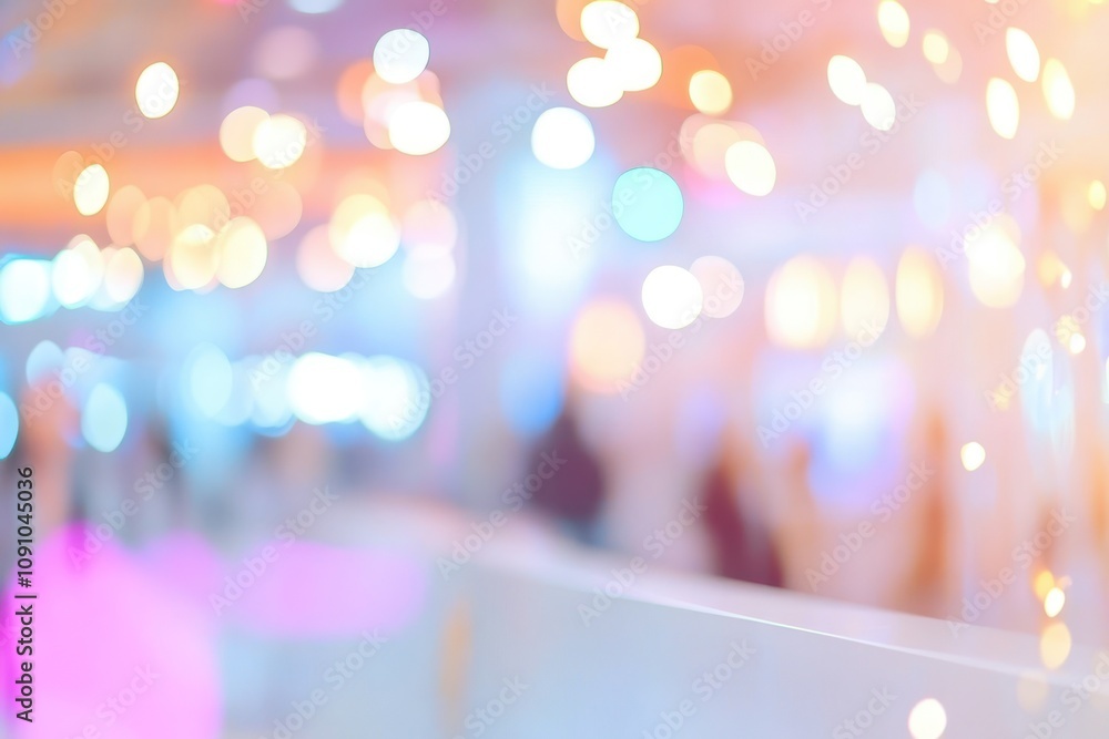 Aufkleber a blurred background with colorful bokeh lights, creating a vibrant, dreamy atmosphere.