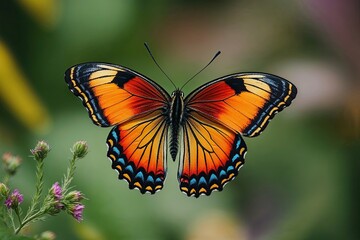 Obraz premium Stunning Isolated Butterfly with Vibrant Colorful Wings in Natural Habitat