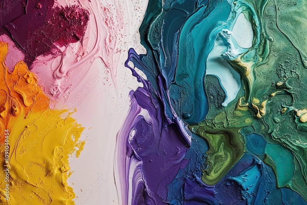 Aufkleber multicolored acrylic paint abstract background with modern design elements for creative projects