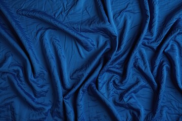 Fototapeta premium High Resolution Textured Blue Wrinkled Fabric Backdrop for Creative Displays with Generous Copy Space