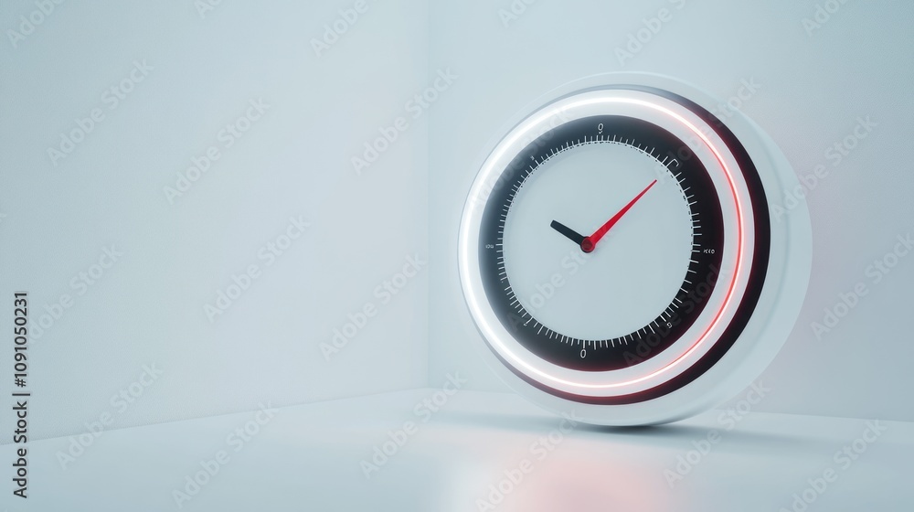 Aufkleber A modern clock displaying time with a sleek design and illuminated edges.