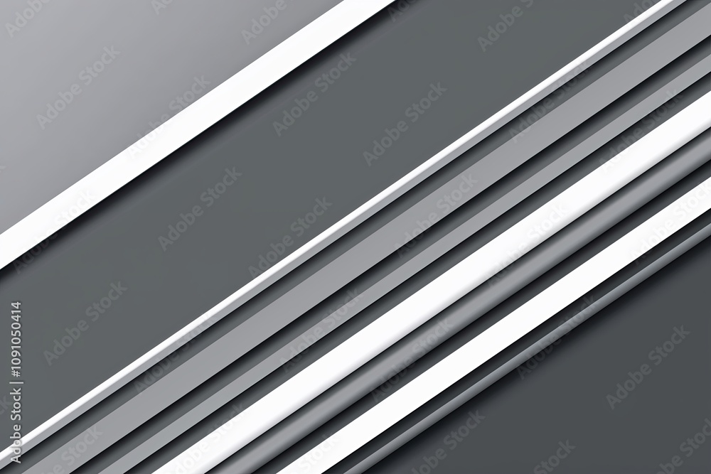 Poster sleek gray and white diagonal lines with soft shadow premium abstract background design