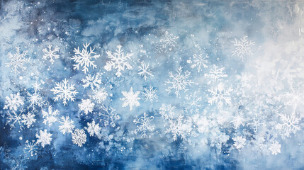 Fototapeta premium Abstract Snowfall Patterns in Cool Blues and Silvers