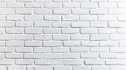 Fototapeta premium A close-up view of a white textured brick wall, perfect for backgrounds in design projects or interior decoration.
