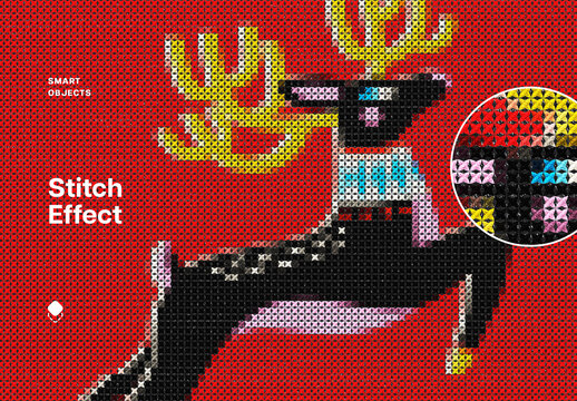 Embroidery Stitch Effect Mockup