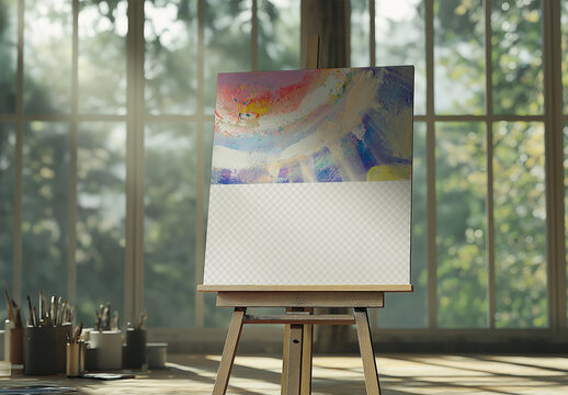 Drawing Board Mockup With Stand