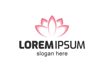 Fototapeta premium Lotus Flower Flat Vector Logo or icon Design