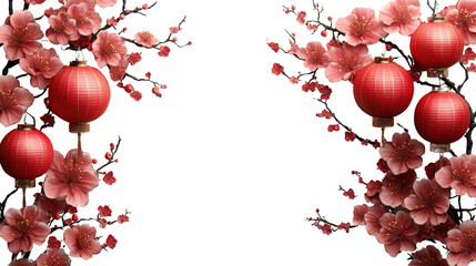 chinese new year ornaments isolated on white background