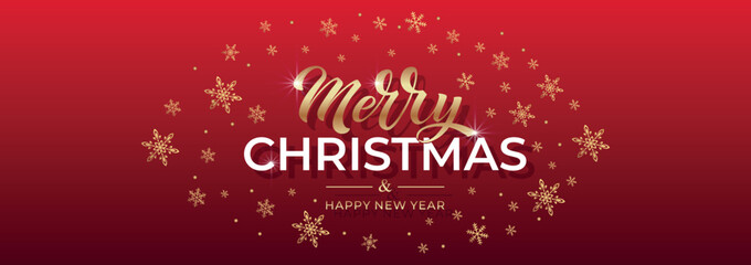 Merry Christmas and Happy New Year hand lettering calligraphy. Vector holiday illustration element. Typographic element for congratulations.