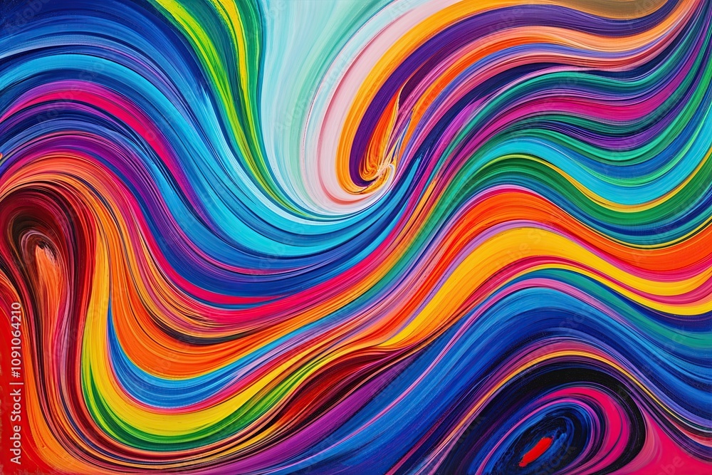 Poster vibrant artistic canvas featuring dynamic swirling patterns and rich color depth