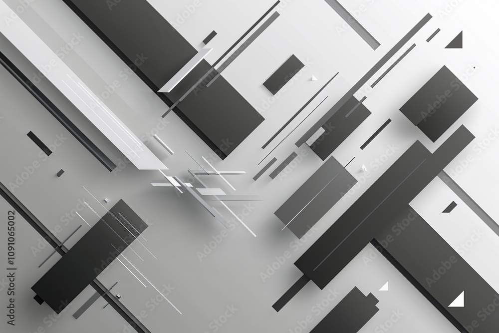 Poster white luxury background with grey stripes and dynamic abstract elements in a minimal modern design
