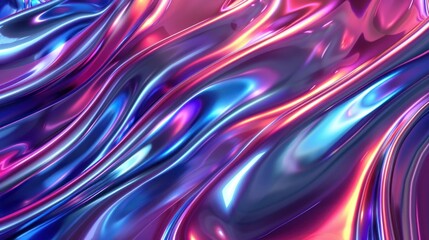 Fototapeta premium A vibrant, flowing abstract design with shimmering colors and smooth textures.