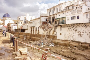 View of Chiva and La Rambla with the destruction left by the great flood caused by the intense rains of the Dana over the Valencian community