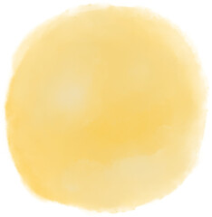Yellow orange watercolor wet brush paint texture artistic background bubble illustration