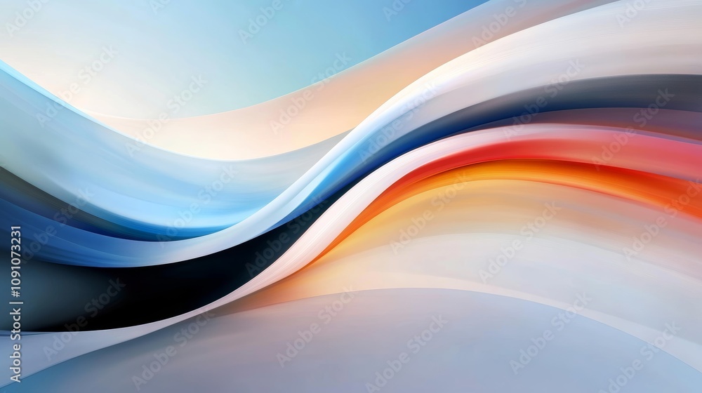 Aufkleber abstract waves of colors blending harmoniously in a smooth flow