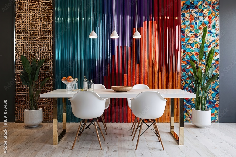Poster vivid acrylic backdrop featuring dynamic textures and colorful patterns for modern design