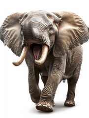 Fototapeta premium A majestic elephant showcasing its strength and beauty, capturing the essence of wildlife in a stunning moment.