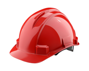 Red hard hat for construction safety needs