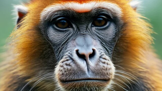 Stump tailed macaque staring with piercing gaze