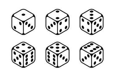 Dice vector 3d objects isolated illustration, gambling games design, board games, realistic cubes fortune luck.