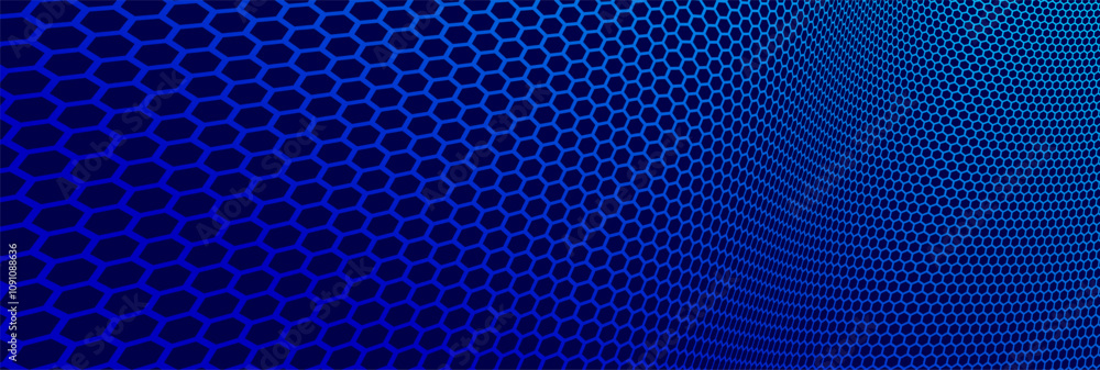 Poster hexagons pattern in 3d perspective vector abstract background, technology theme network and big data